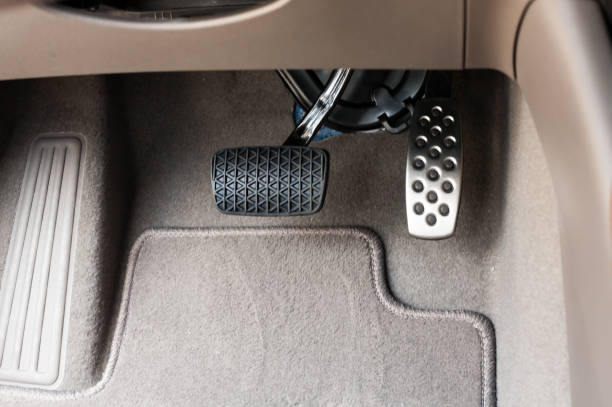 istock Car accelerator pedal and brake pedal/Car controls 665807248