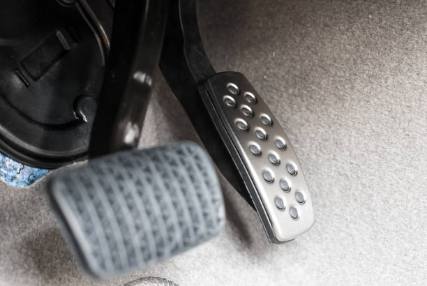 istock Car accelerator pedal and brake pedal/Car controls 665807278