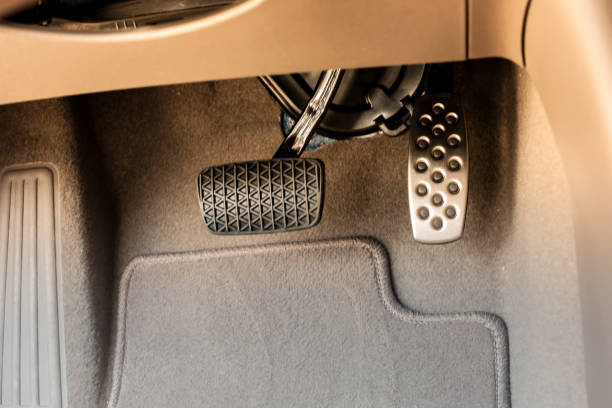 istock Car accelerator pedal and brake pedal/Car controls 665807288