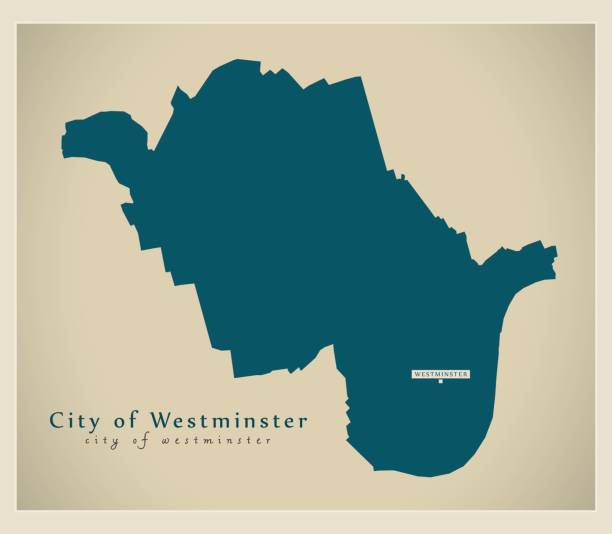 ilustrações, clipart, desenhos animados e ícones de moderno mapa - bairro da cidade de westminster maior londres uk inglaterra - greater london illustrations