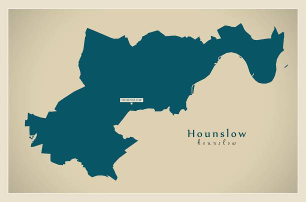 illustrations, cliparts, dessins animés et icônes de carte moderne - district londonien de hounslow greater london uk angleterre - map greater london southeast england uk