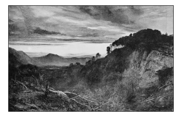 istock Antique photo of paintings: Landscape 665831674