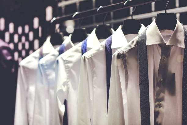 istock Clothes on wooden hangers 665842608