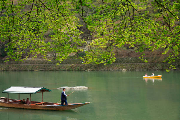Hozu-gawa River of fresh green.
