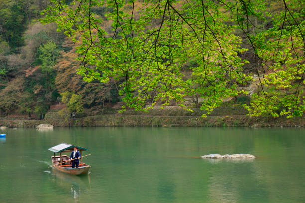 Hozu-gawa River of fresh green.