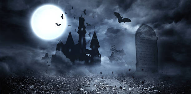 istock Bats flying to draculas castle 665877684