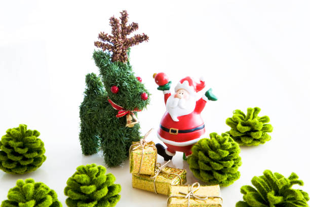 Santa Claus and his sleigh on blackboard