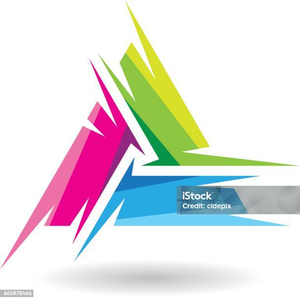 Colorful Abstract Triangle Symbol Of Letter A Stock Illustration - Download Image Now - Abstract, Angle, Art