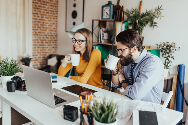 istock Both artists are enjoying their coffee 665894742