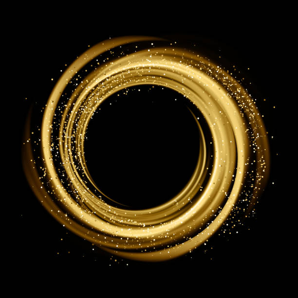 추상적임 ~의 배경 빛나는 소용돌이 책임집니다. - black gold abstract spiral stock illustrations