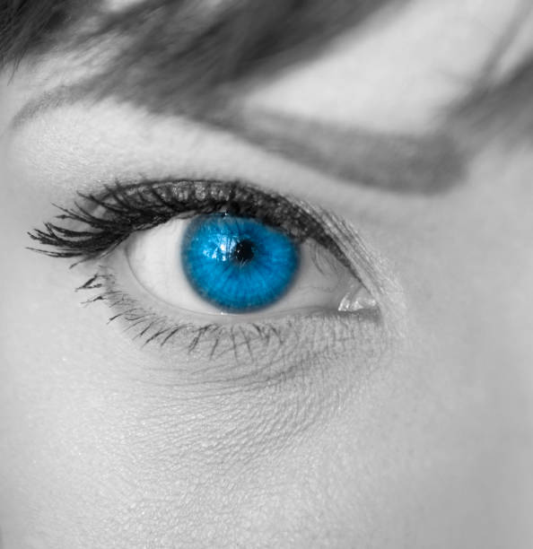 istock Woman blue eye macro 665899974