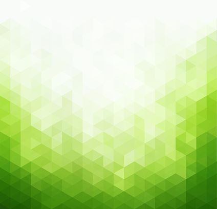 Abstract green light template background. Triangles mosaic
