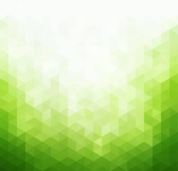 Abstract green light template background Abstract green light template background. Triangles mosaic green color stock illustrations