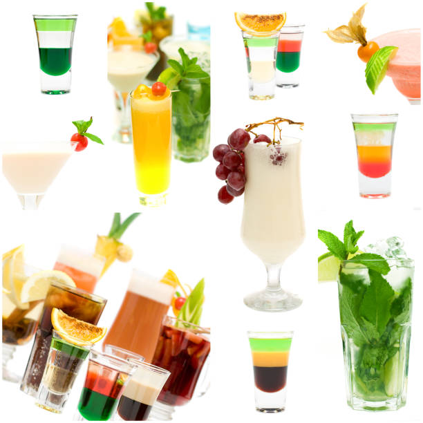 istock Cocktail party set - alcohol drink background 665914006