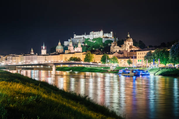 istock Great view on an evening city shining in the lights 665935854