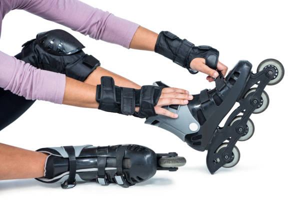 istock Low section of woman wearing inline skates 665953288