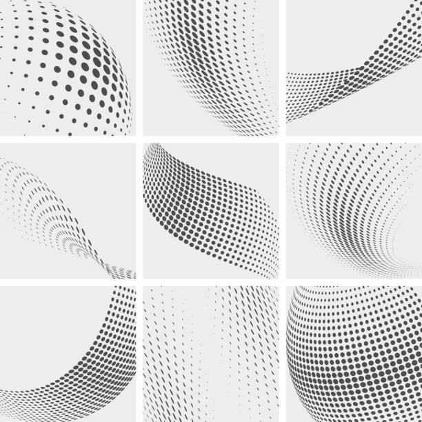 Halftone dots, group pointing abstract vector backgrounds Halftone dots, group pointing abstract vector backgrounds. Pattern with point and dots illustration dotted line stock illustrations