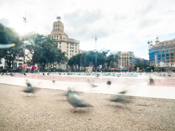istock Placa Catalunya scene with motion Blur in Barcelona 665965696
