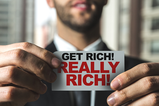 Get Rich! Really Rich! card sign