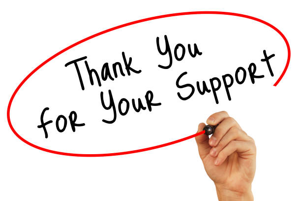 istock Man Hand writing Thank you For Your Support with black marker on visual screen. Isolated on background. Business, technology, internet concept. Stock Photo 665985064