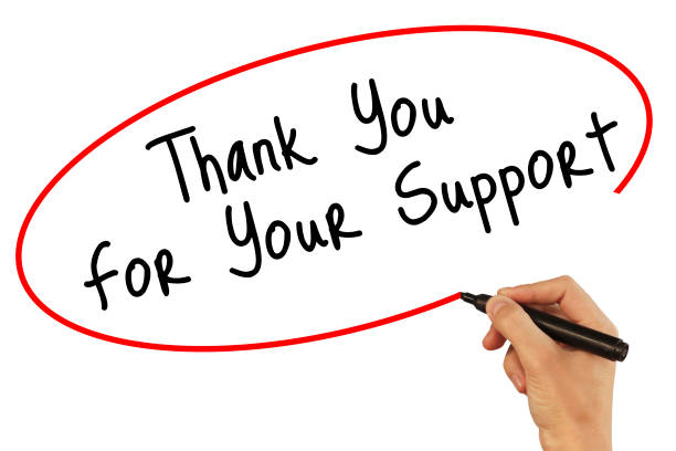 istock Man Hand writing Thank you For Your Support with black marker on visual screen. Isolated on background. Business, technology, internet concept. Stock Photo 665985150