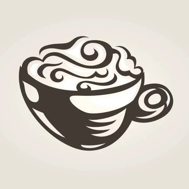 Vector illustration of stylized cup of coffee