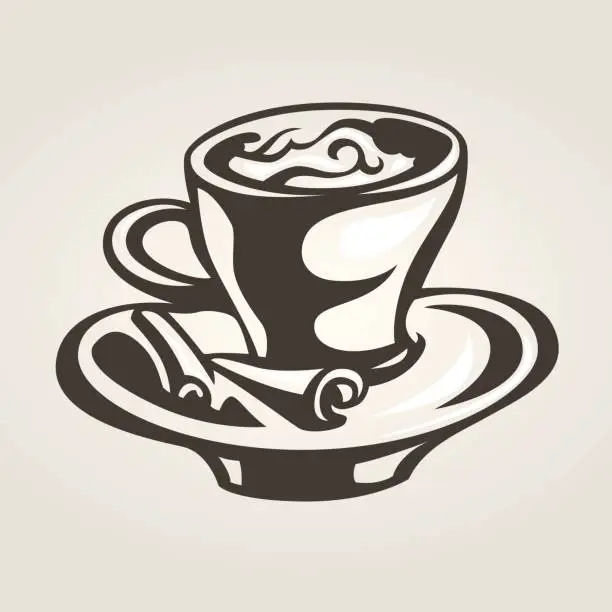 Vector illustration of stylized cup of coffee