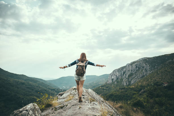 istock Woman hiker on mountain 665992456