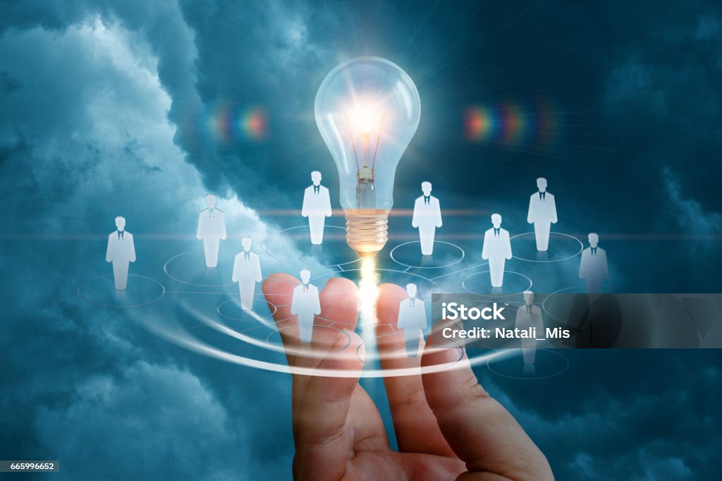 The idea during the team work. The idea during the team work concept design. Sharing Stock Photo