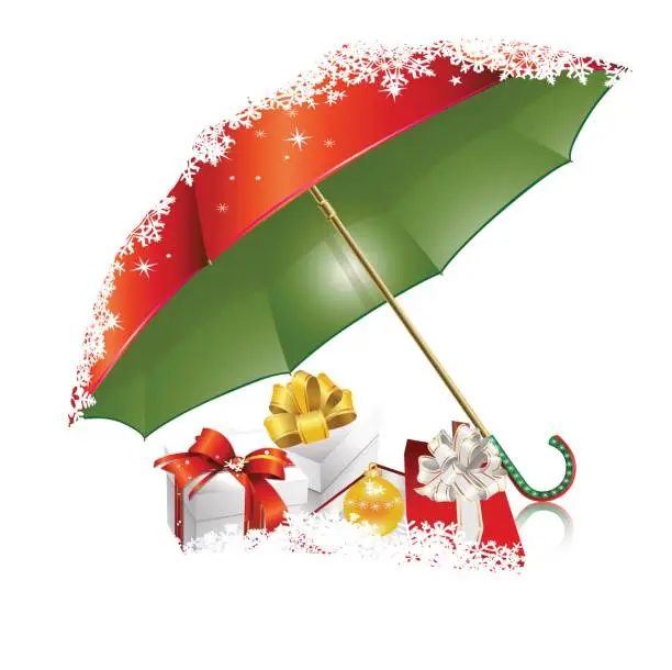 Vector illustration of new year umbrella
