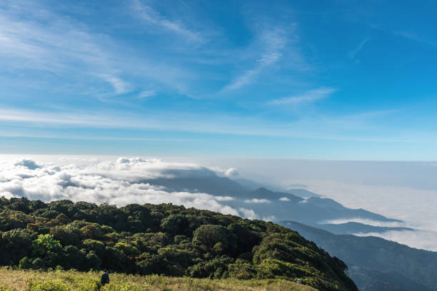 istock Beautiful landscape views above cloud and mountains. 666031700