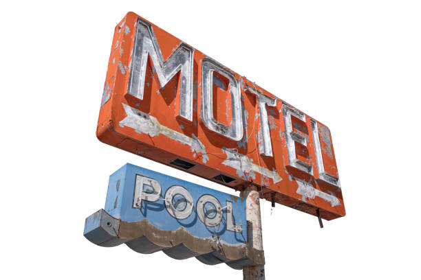 istock Isolated old motel sign. 666040726