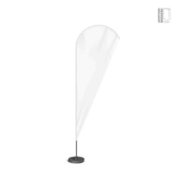 White outdoor feather flag, stander advertising banner shield White outdoor feather flag, stander advertising banner shield. Isolated on white Background. Mock Up template ready for your design h2o model stock illustrations