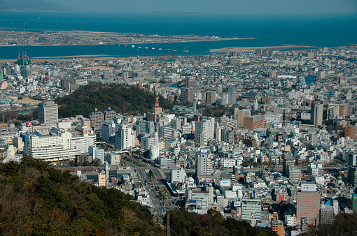 Tokushima city view from Mt. bizan