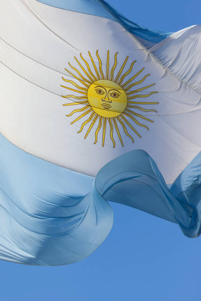 Argentine flag in the wind