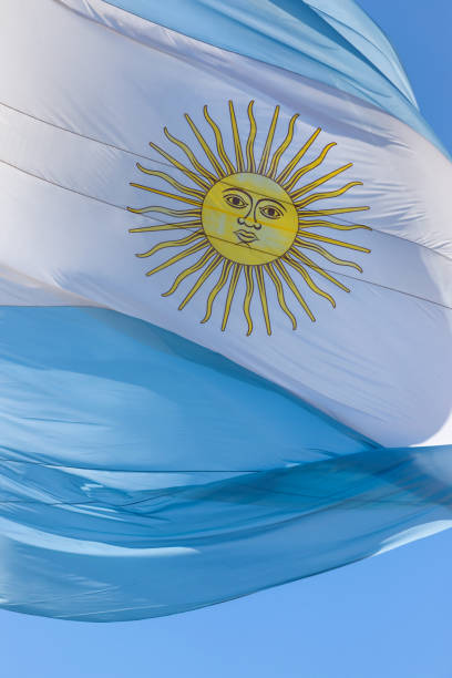 istock Argentine flag in the wind 666058136