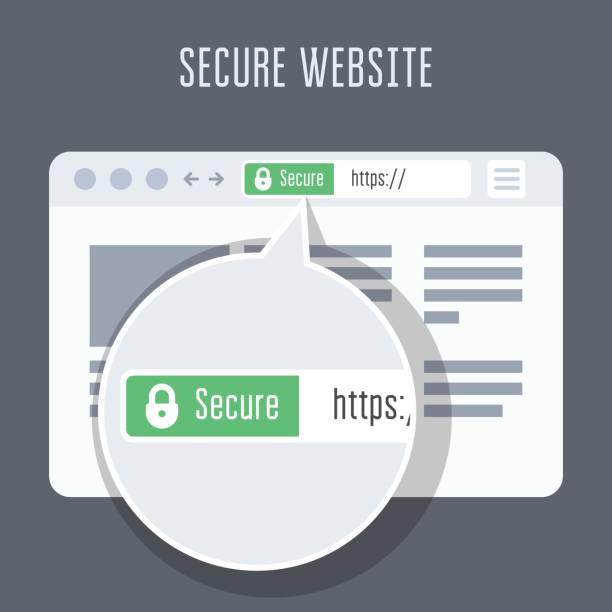 website mit ssl-zertifikat - grüne adressleiste im browser-fenster - e commerce https ssl internet stock-grafiken, -clipart, -cartoons und -symbole