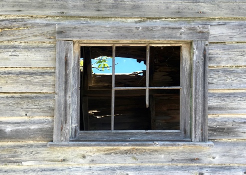 window on a shack in vermont