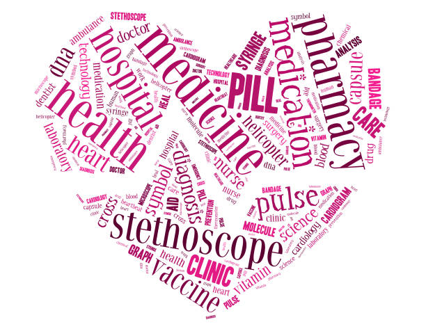 istock Medicine heart with heart beat line, word cloud concept 4 666065424