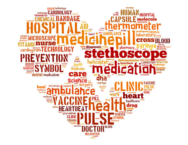 istock Medicine heart with heart beat line, word cloud concept 666065440