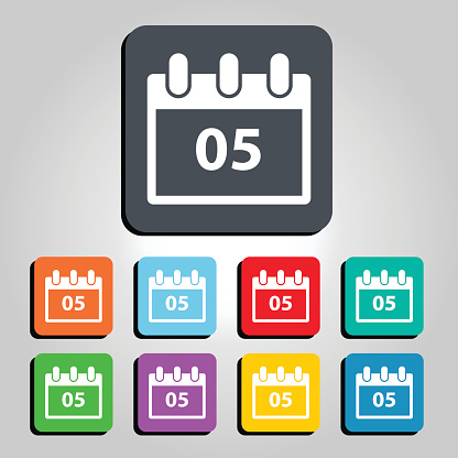 Jour Icon Calendrier Jour Vector 5ème Icône Illustration Vecteurs libres de ...