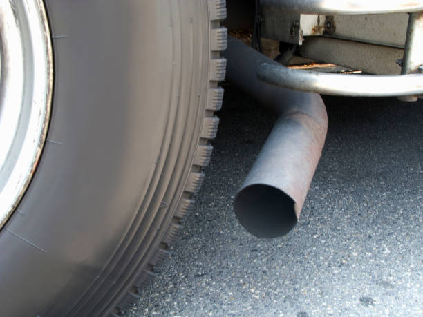 istock Truck exhaust muffler 666085346