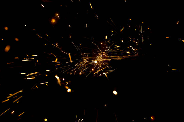 istock Sparks from metal on construction site as background 666107830