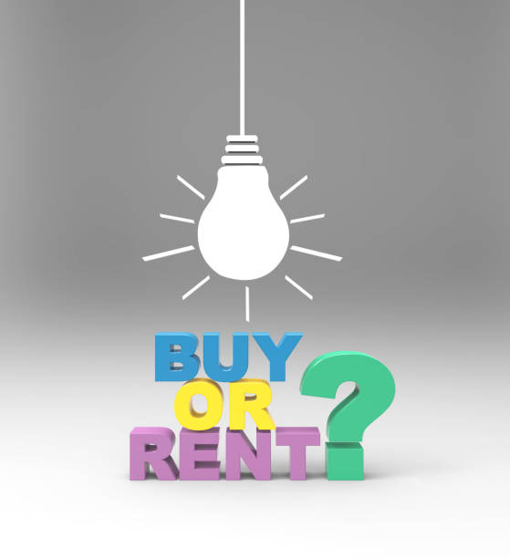 istock Buy or rent concept with light bulb 666119168