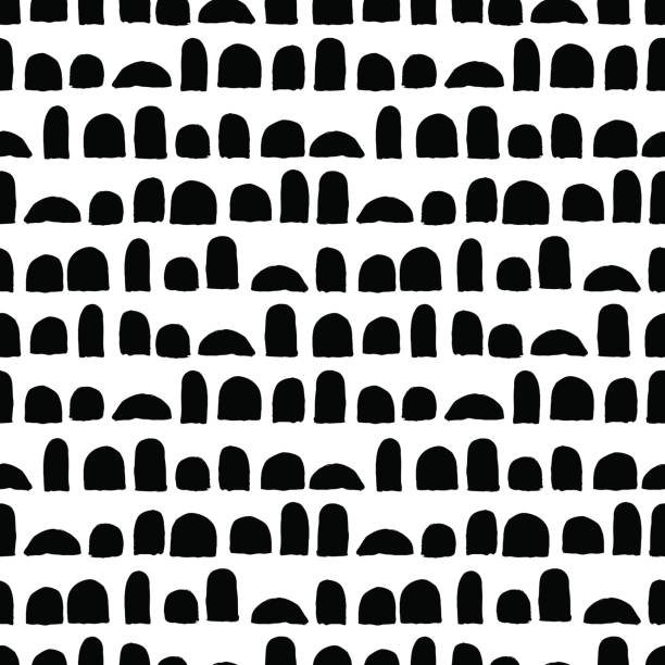 Vector seamless pattern with brush strokes. Black color on white background. Hand painted grange texture. Ink geometric elements. Fashion modern style. Endless fabric print. Retro Vector seamless pattern with brush strokes. Black color on white background. Hand painted grange texture. Ink geometric elements. Fashion modern style. Endless fabric print. Retro 1970 pictures stock illustrations