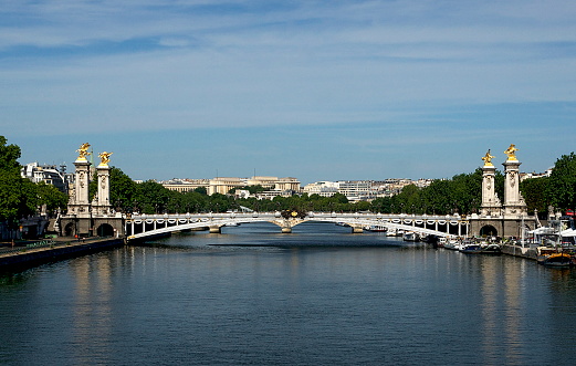 Pont Alexandre III in Paris, view from the Pont de la Concorde
