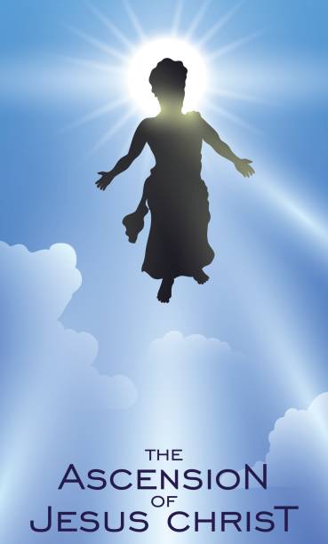 istock Design with Jesus' Silhouette Ascending to Heaven 666132310