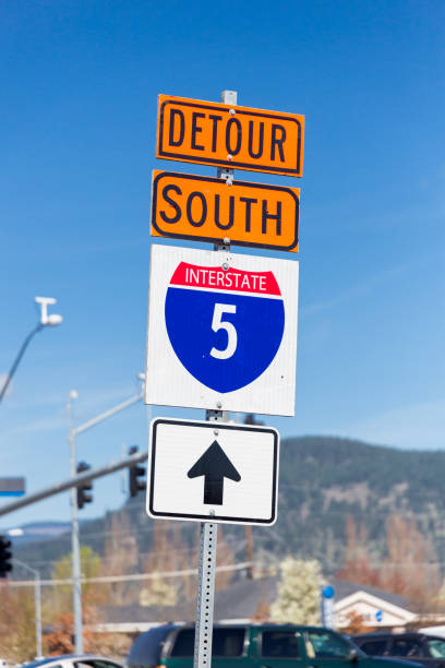 istock Interstate 5 South Detour Sign 666132644