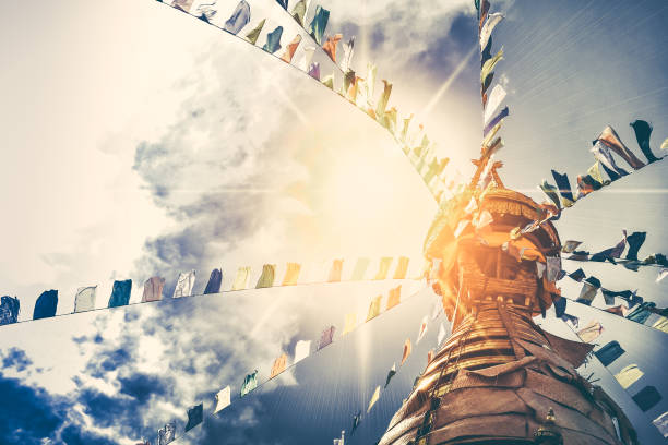 스와얌부나트 원숭이 사원의 슈파 - concepts and ideas kathmandu swayambhunath tibet 뉴스 사진 이미지