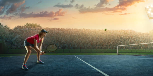 istock Tennis: Female sportsman in action 666159230